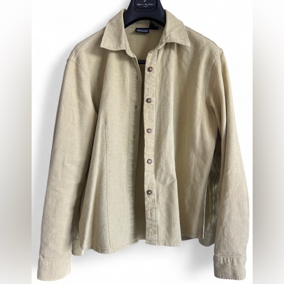 Vintage 90s  Patagonia Yellow Organic Cotton Button Up Long Sleeve Shirt Large - Picture 1 of 10